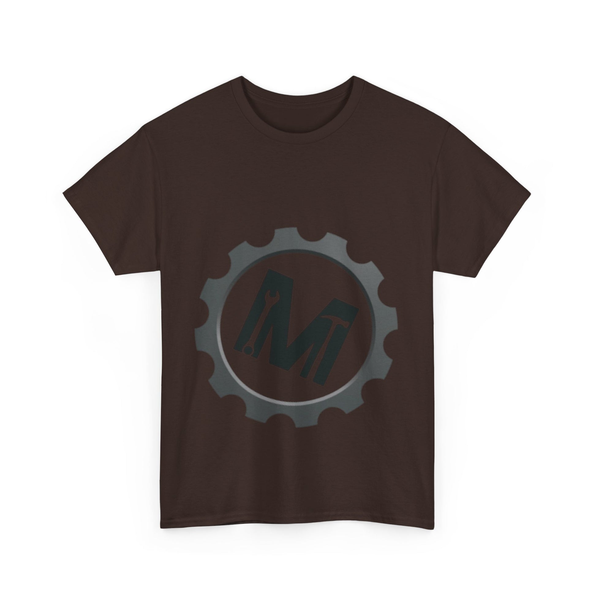 Gear Logo Unisex Heavy Cotton Tee, Cool Casual T-Shirt, Biker Apparel, Gift for Him, Everyday Wear, Mechanical Design Shirt